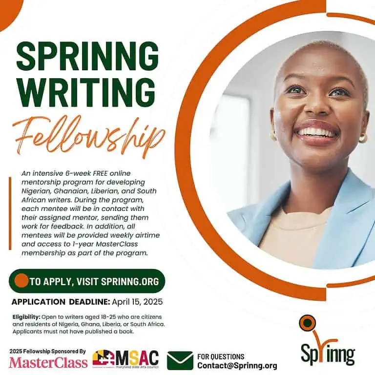 Sprinng Writing Fellowship 2025